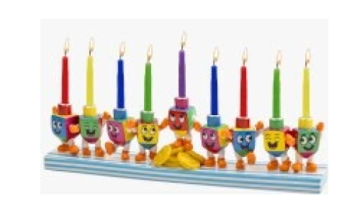 Resin Menorah – Dancing Dreidels 30601