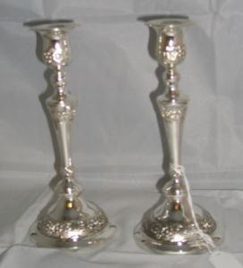 Candlestick silver plate 18cm