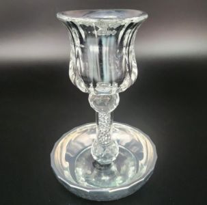 Crystal Kiddush Cup With Sliver Crystal 5064