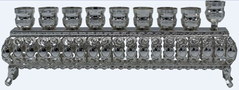 Oil Menorah Silver Plated Cups