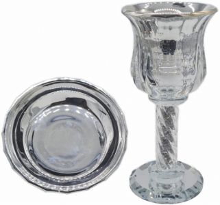 Kiddush Cup Crystal Silver Rivers 5628