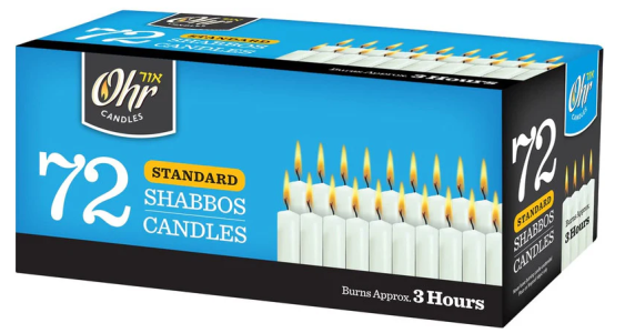 72pk. Shabbos Candles – 3 Hour