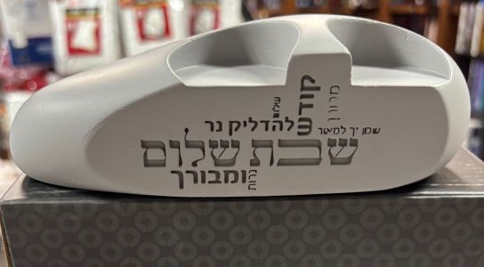 Stone Tea Lite Candle holder Grey