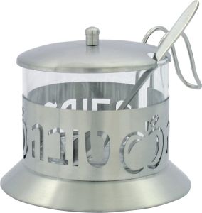 Stainless Steel Honey Dish Laser Cut- Happy New Year and Apple Decoration