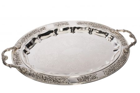 Silver Plated Oval Tray Ner Mitzvah 30280