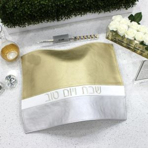 Faux Leather Challah Cover Horizontal Line 3 Tone