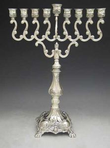17″ Silver Plate Menorah