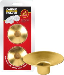 Candlestick Drip Guards with Safety Pin Gold – 2 Pack