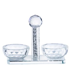 Crystal Salt Shaker With Silver Stones