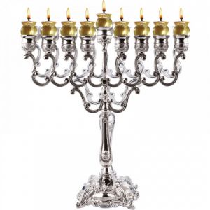 Silver Plated Oil Menorah 10″” Height” 30234