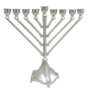Elegant Nickel Chabad Menorah UK41849