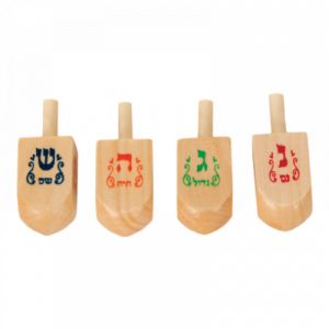 Ner Mitzvah Small Natural Wood Dreidels 25221