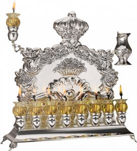 Ner Mitzvah Silver Plated Wall Menorah 30231