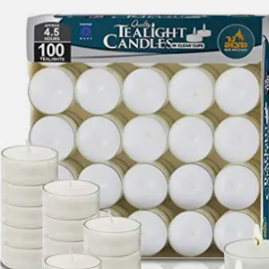 100 PK. Plastic Cup Tealights