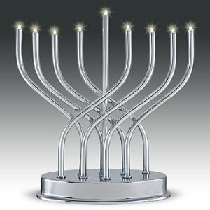 Metal LED Battery Menorah