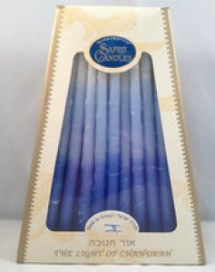 Safed Deluxe Chanukah Candles Blue & White