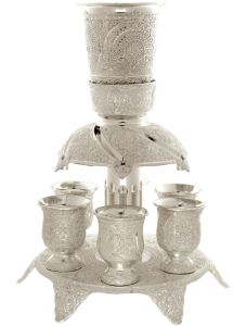 FILIGREEN DESIGN 6 CUP S/P WINE FOUNTAINS