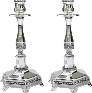 Silver Candlesticks Ornate Design