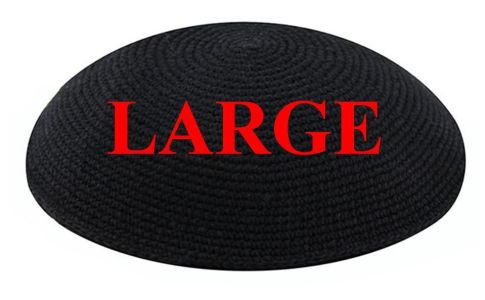 22299 Knit Kippah Black LARGE