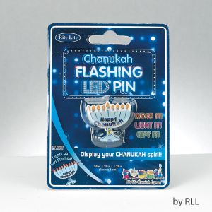Chanukah Flashing LED Pin