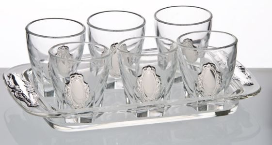 Crystal and Silver Liqueur Set