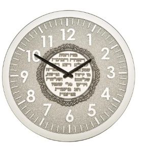 Clock with Hebrew Business Blessing Plaque 16.5″