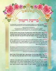 Bencher Laminated Pink Flowers Ashkenaz 8.5×11″