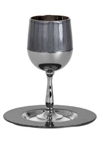Kiddush Cup & Tray Smoke-Dark Grey