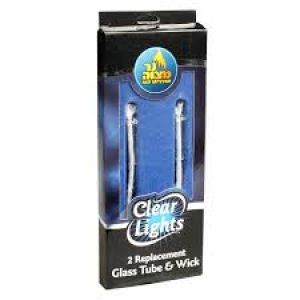 Paraffin Replacement Glass Tube & Wick 2 pack