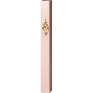 Aluminum Mezuzah 12 cm with Metal Shin Gold UK21671