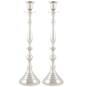 Aluminium Pair of Candle Holders