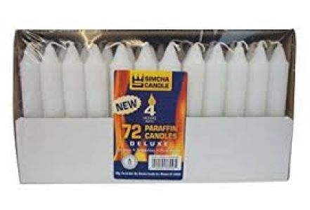 Belgium Shabbos candles 4 Hr Deluxe x 72