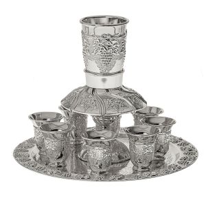 SILVER PLATED 8 CUP FOUNTAIN GRAPE DESIGN 803-F