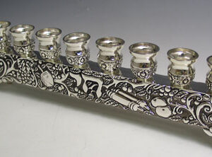 Menorah Silver plate for Oil