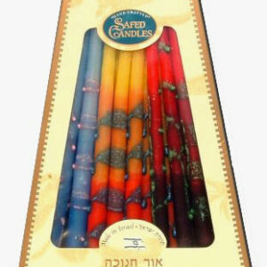Multi Colored Motif Chanukah Candles