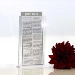 Lucite Bencher Set Silver Ashkenaz 5.25x12