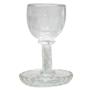 CRYSTAL KIDDUSH CUP WITH WHITE STONES