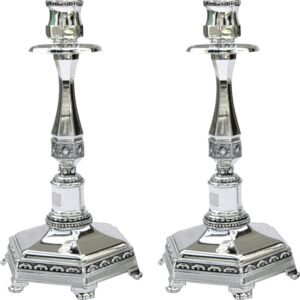 Silver Candlesticks Ornate Design