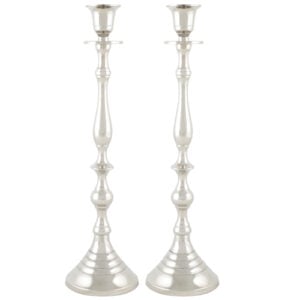 Aluminium Pair of Candle Holders