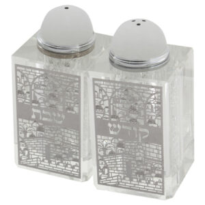 Crystal Salt Shaker Laser Cut Metal Plaque- Jerusalem Motif