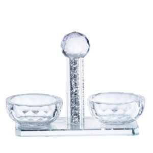 Crystal Salt Shaker With Silver Stones
