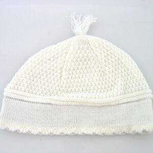 222992 Knit Yerushalmi Kippah XL White