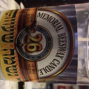 Beeswax Yahrtzeit 26 Hour Candle