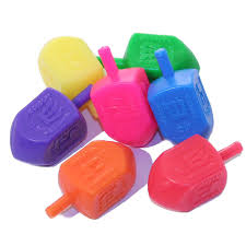 Plastic Dreidel Assorted Colors - Medium size