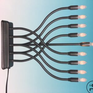 ELECTRIC MENORAH MODERN BLACK OR GREY 11.5x10
