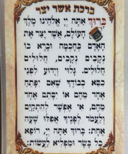 Asher Yatzar & Al Hamichya Double Sided Card Pocket Size
