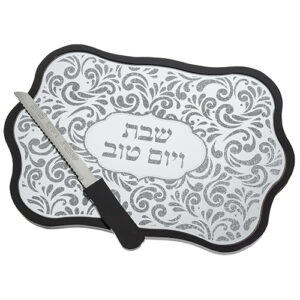 Glass Challah Tray With Frame 16x11