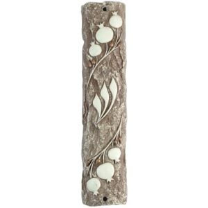 Mezuzah stone-like15cm Pomegranate Motif