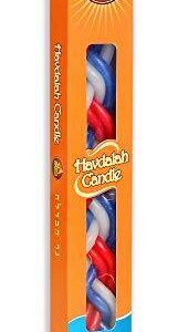 Ner Mitzvah Braided Havdalah Candle Flat Red Blue and White