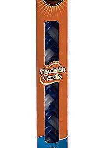 Ner Mitzvah Braided Havdalah Candle Flat Blue and White